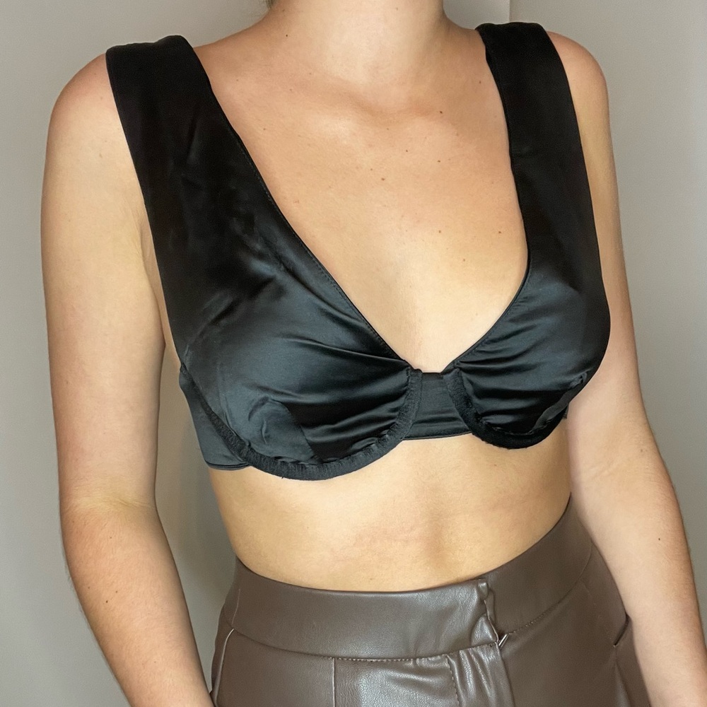 Black crop top size small from Weworewhat